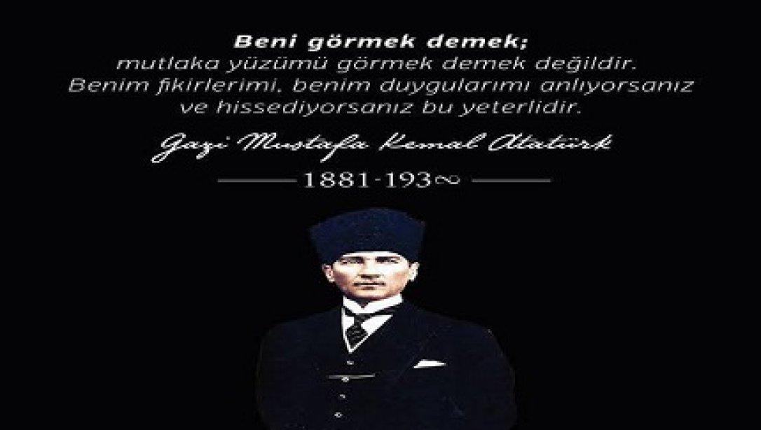 Foça İlçe Milli Eğitim Müdürümüz Sayın Süleyman MENEK'in 10 Kasım Atatürk'ü Anma Günü Mesajı.