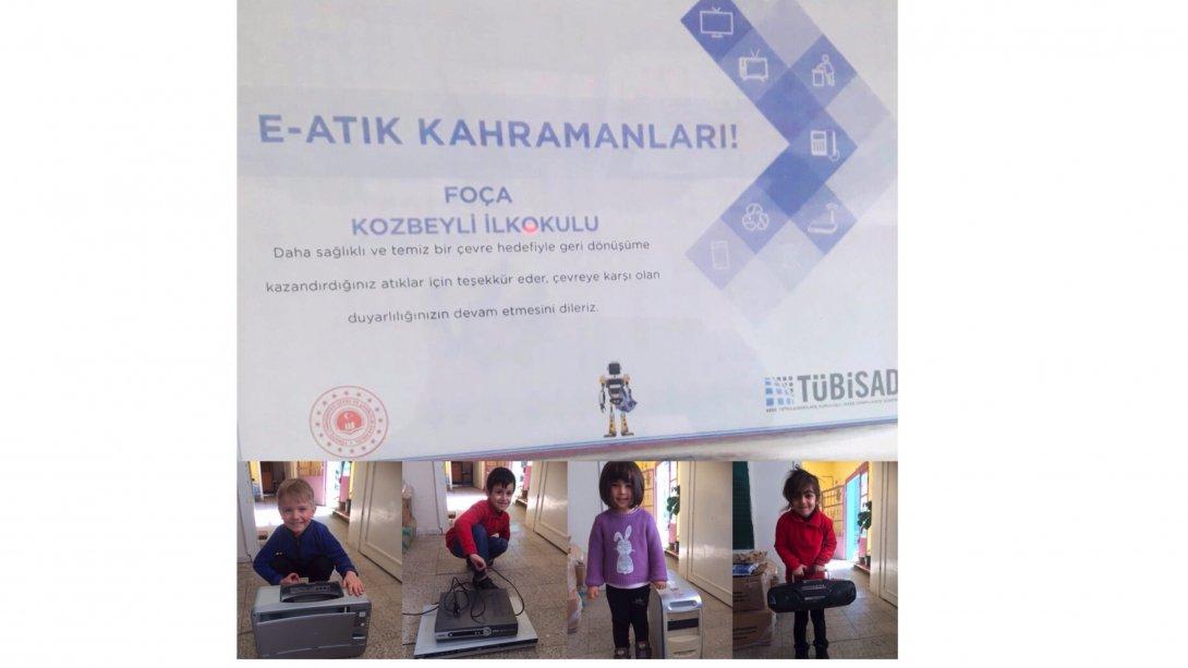İlçemiz okullarından Kozbeyli İlkokulu Çevre Bakanlığı tarafından düzenlenen elektronik atık yarışma kampanyasına katılarak sertifika ve ödül olarak dizüstü bilgisayar kazanmıştır.